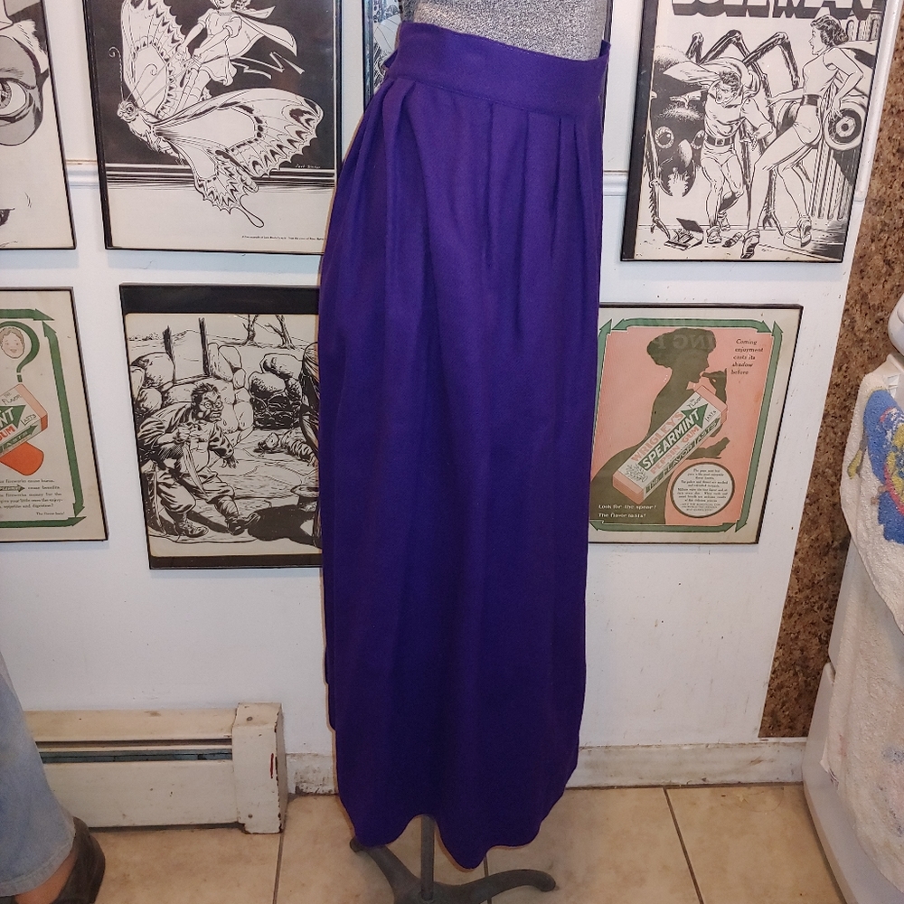 Vintage Warm Wool A Line Midi Skirt - Picture 3 of 5